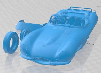 Jaguar XKSS 1957 - V20 Printable Body Car 3D Print Model .c4d .max .obj .3ds .fbx .stl .blend 
