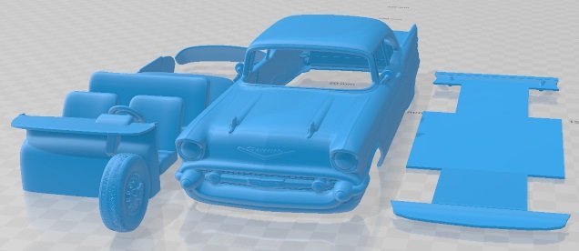 Chevrolet Bel Air Sport Coupe 1957 Printable Car 3D 打印模型 .c4d .max .obj .3ds .fbx .stl .blend 