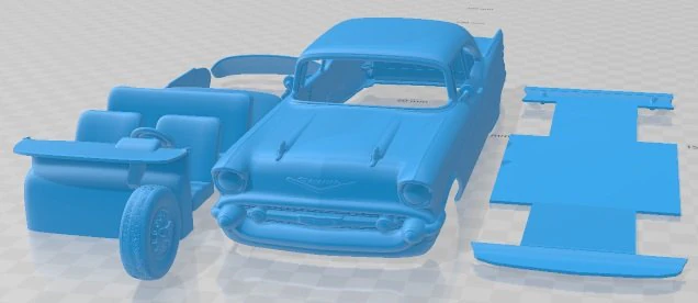 Chevrolet Bel Air Sport Coupe 1957 Printable Car 3D Print Model .c4d .max .obj .3ds .fbx .stl .blend 
