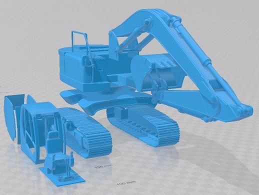 JCB Excavator Printable 3D Принт Модель .c4d .max .obj .3ds .fbx .stl .blend 
