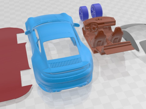Porsche 911 Turbo S 2021 Printable Car Modello di stampa 3D