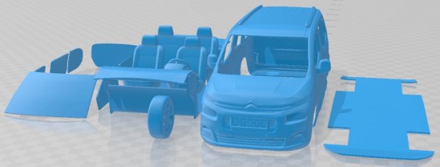 Citroen Berlingo 2019 Printable Car 3D 打印模型 .c4d .max .obj .3ds .fbx .stl .blend 