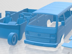 Volkswagen Transporter T3 1990 Printable Van 3D Print Model