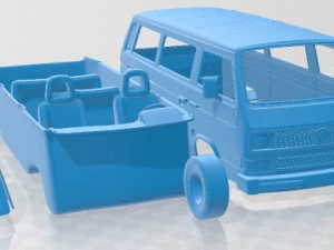 Volkswagen Transporter T3 1990 Printable Van 3D Print Model
