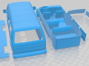 Volkswagen Transporter T3 1990 Printable Van 3D 프린트 모델