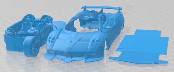 Pagani Huayra Tricolore 2021 Printable Car Modello di stampa 3D .c4d .max .obj .3ds .fbx .stl .blend 