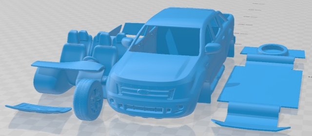 Ranger T6 2011 Printable Car 3D 프린트 모델 .c4d .max .obj .3ds .fbx .stl .blend 