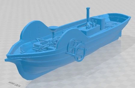 Pyroscaphe 1783 Original Steamboat Printable 3D Print Model .c4d .max .obj .3ds .fbx .stl .blend 