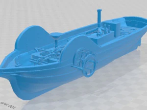 Пироскаф 1783 г. Оригинальный пароход для печати 3D Принт Модель