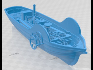 Pyroscaphe 1783 Original Steamboat Printable 3D प्रिंट मॉडल