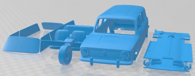 VAZ Zhiguli 2102 1971 Printable Car Modello di stampa 3D .c4d .max .obj .3ds .fbx .stl .blend 