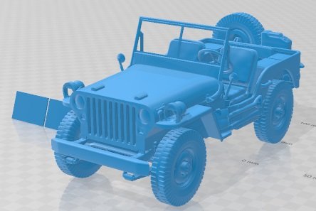 Jeep Willys MP 1942 Printable Car Modelo de Impressão 3D .c4d .max .obj .3ds .fbx .stl .blend 