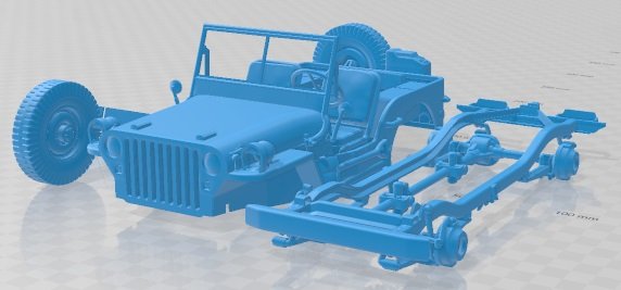 Jeep Willys MP 1942 Printable Car Modelo de Impressão 3D .c4d .max .obj .3ds .fbx .stl .blend 