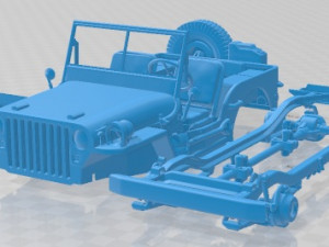 Jeep Willys MP 1942 Printable Car Modelo de Impressão 3D