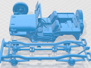 Jeep Willys MP 1942 Printable Car Modelo de Impressão 3D