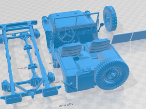 Jeep Willys MP 1942 Printable Car Modelo de Impressão 3D