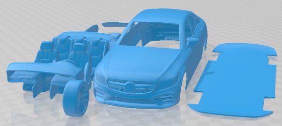 Mercedes C Class AMG 4 Matic 2019 Printable Car 3D प्रिंट मॉडल .c4d .max .obj .3ds .fbx .stl .blend 