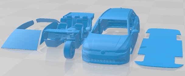Volkswagen Golf Variant Alltrack 2021 Printable Car Model do druku 3D .c4d .max .obj .3ds .fbx .stl .blend