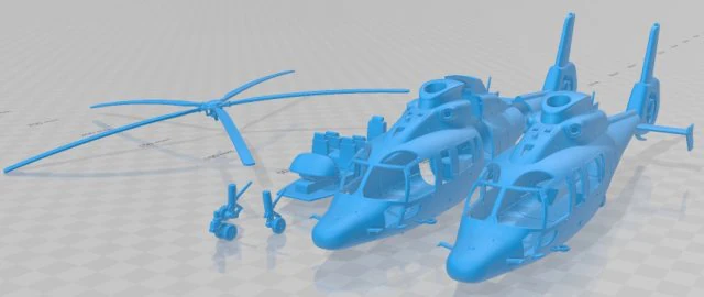 Eurocopter EC 155 Printable Helicopter 3D Print Model .c4d .max .obj .3ds .fbx .stl .blend