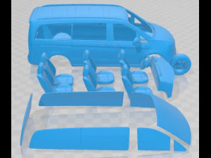 Mercedes Benz Tourer EQV 2021 Printable Van 3D Print Model