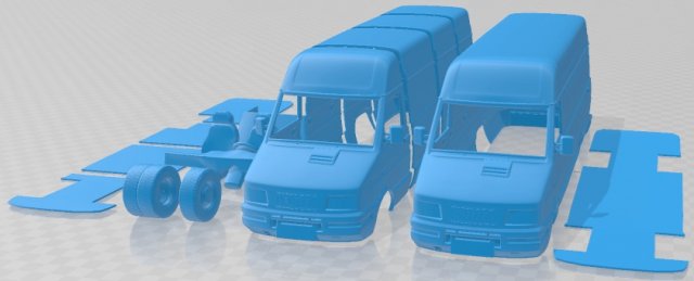 Iveco Daily 1996 Printable Van 3D-Druckmodell .c4d .max .obj .3ds .fbx .stl .blend 