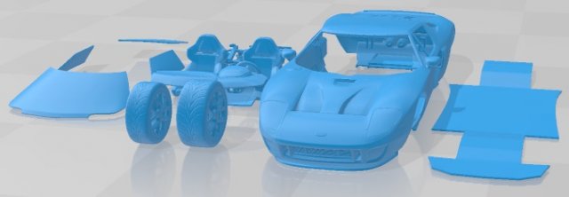 GT 2005 Printable Car 3D Print Model .c4d .max .obj .3ds .fbx .stl .blend 