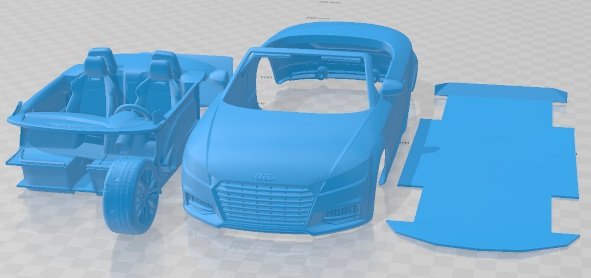 Audi TT Roadster 2015 Printable Car 3D प्रिंट मॉडल .c4d .max .obj .3ds .fbx .stl .blend 