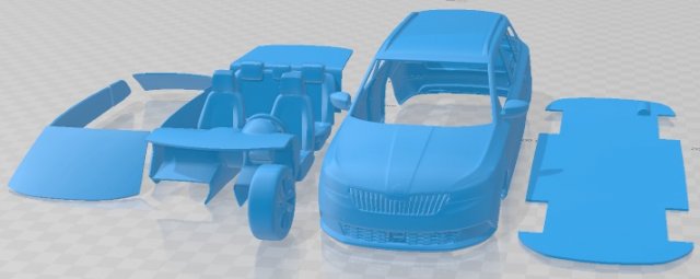 Skoda Fabia Combi 2019 Printable Car 3D 프린트 모델 .c4d .max .obj .3ds .fbx .stl .blend 