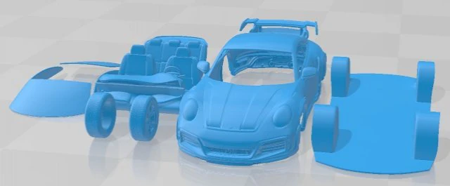 Porsche 911 TECHART GT street R 2022 Printable Car 3D Print Model .c4d .max .obj .3ds .fbx .stl .blend 