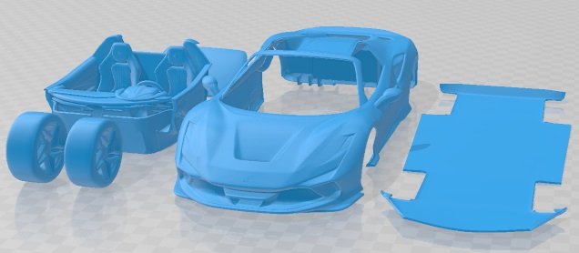 Ferrari F8 Spider 2020 Printable Car Model do druku 3D .c4d .max .obj .3ds .fbx .stl .blend 