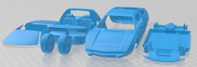 Maserati Bora 1974 Printable Car 3D Print Model .c4d .max .obj .3ds .fbx .stl .blend 