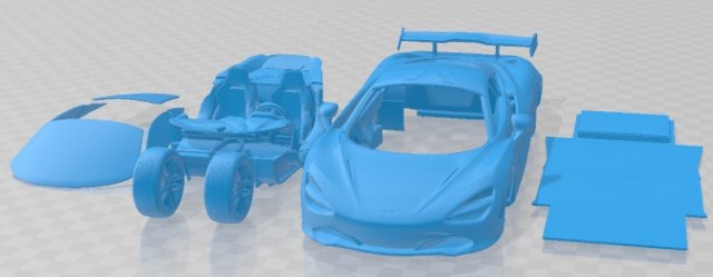 McLaren 720S 2018 Printable Car 3D Print Model .c4d .max .obj .3ds .fbx .stl .blend