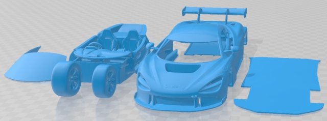 Mclaren 720S GT3 2019 Printable Car 3D Принт Модель .c4d .max .obj .3ds .fbx .stl .blend 