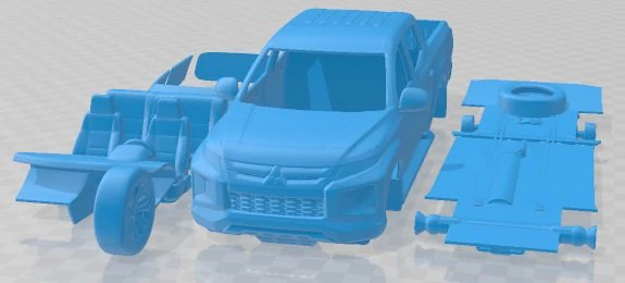 Mitsubishi L200 2019 Printable Car 3D Print Model .c4d .max .obj .3ds .fbx .stl .blend 
