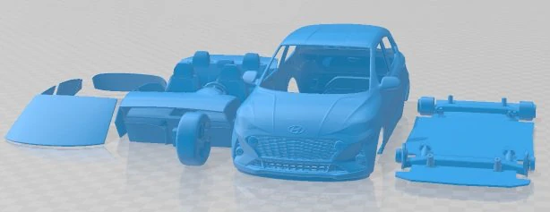 Hyundai i10 2020 Printable Car 3D Print Model .c4d .max .obj .3ds .fbx .stl .blend 