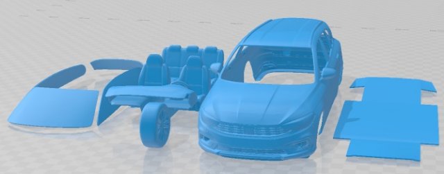 Fiat Tipo Station Wagon 2021 Printable Car 3D Принт Модель .c4d .max .obj .3ds .fbx .stl .blend 