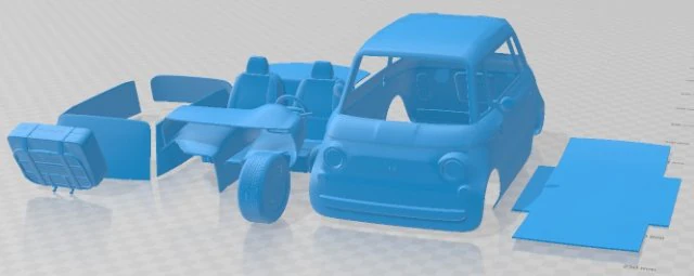 Fiat Topolino 2023 Printable Car 3D Print Model .c4d .max .obj .3ds .fbx .stl .blend 