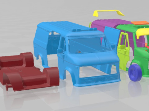 GMC Vandura 1983 A Team Van Printable in separate parts 3D Print Model