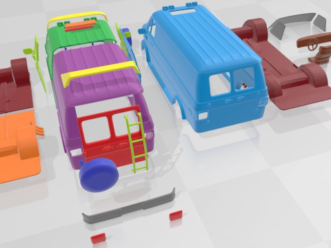 GMC Vandura 1983 A Team Van Printable in separate parts 3D Print Model