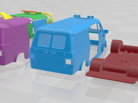 GMC Vandura 1983 A Team Van Printable in separate parts 3D Print Model