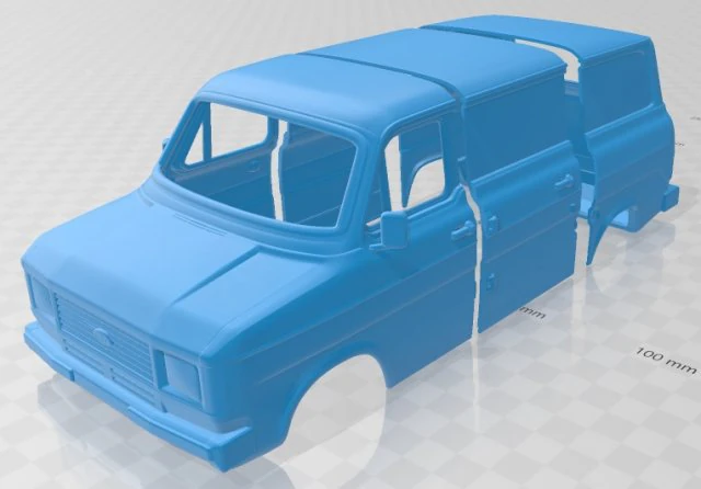 Transit PanelVan 1978 Printable Body Van 3D Print Model .c4d .max .obj .3ds .fbx .stl .blend 