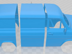Transit PanelVan 1978 Printable Body Van 3D Принт Модель