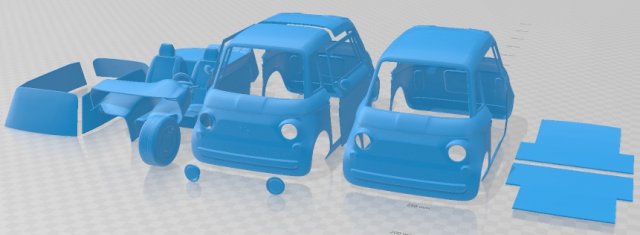 Fiat Topolino 2023 Printable Car Model do druku 3D .c4d .max .obj .3ds .fbx .stl .blend