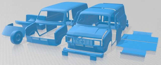 Transit PanelVan 1978 Printable Van 3D Print Model .c4d .max .obj .3ds .fbx .stl .blend 