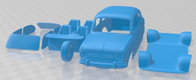 Fiat 850 Printable Car 3D 打印模型 .c4d .max .obj .3ds .fbx .stl .blend 