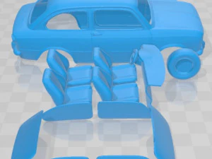 Fiat 850 Printable Car 3D Print Model