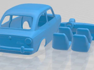 Fiat 850 Printable Car 3D Print Model