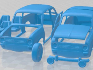 Fiat 850 Printable Car 3D Print Model