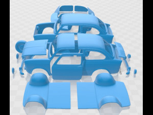 Fiat 850 Printable Car 3D 프린트 모델