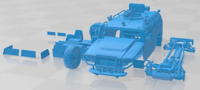 Gaz Tiger M 23115 Printable Car 3D Print Model .c4d .max .obj .3ds .fbx .stl .blend